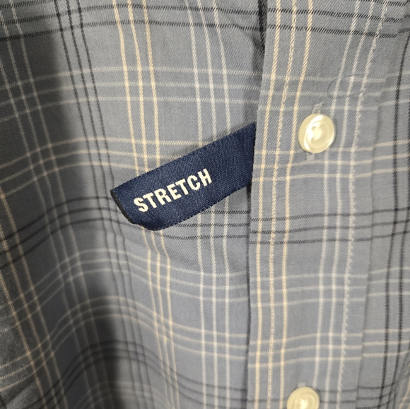 George Men's Long Sleeve Poplin Button-Up Shirt Weathered Blue Plaid Sz M38-40 - Picture 2 of 10